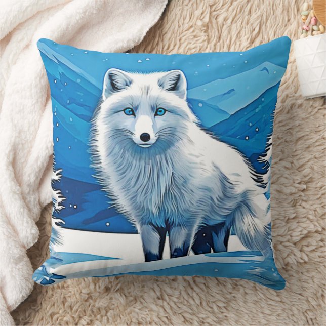 Winter Fox Art Kissen (Decke)