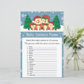 Winter fox Baby Animes Name Spiel Baby Dusche (Stehend Vorderseite)