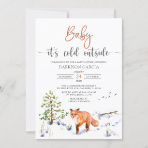 Winter Fox Baby Es ist kalte Außendusche Einladung