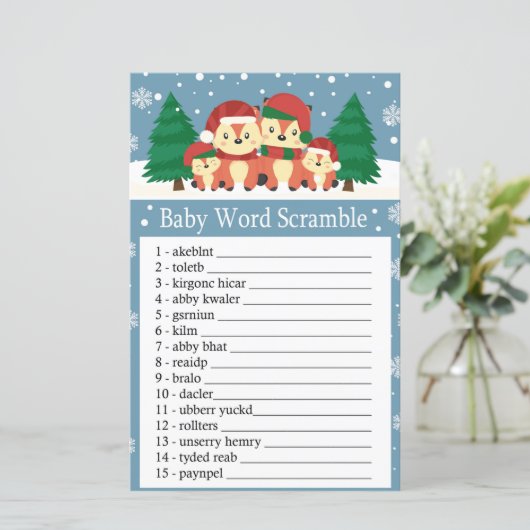 Winter fox Baby Wortspiel (Stehend Vorderseite)