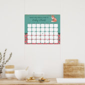 Winter Fox Babydusche schätzt den Fälligkeitsdatum Poster (Küche)