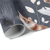Winter Fox Botanische Wasserfarbe Geschenkpapier (Rolleneckpunkt)