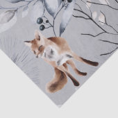 Winter Fox Botanische Wasserfarbe Seidenpapier (Detail)