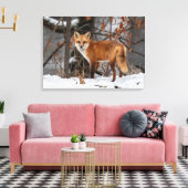 Winter Fox Canvas Print Leinwanddruck (Insitu (Wohnzimmer))