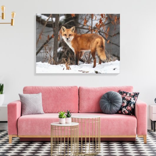 Winter Fox Canvas Print Leinwanddruck (Insitu (Wohnzimmer))