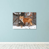 Winter Fox Canvas Print Leinwanddruck (Insitu (Holzboden))