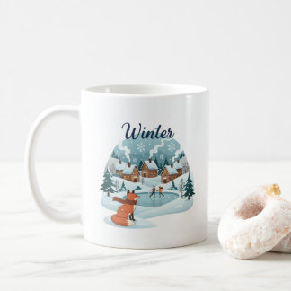 Winter Fox Ceramic Mug (11oz) Kaffeetasse
