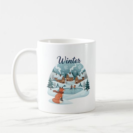 Winter Fox Ceramic Mug (11oz) Kaffeetasse (Links)