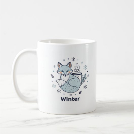Winter Fox Coffee Mug – Cute Snowflake Ceramic Mug Kaffeetasse (Links)