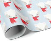 Winter Fox Geschenkpapier (Rolleneckpunkt)