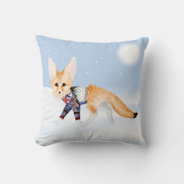 Winter Fox im Strick Pullover Keuche Kissen
