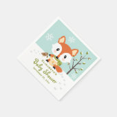 Winter Fox in Diapers Baby Dusche Serviette (Ecke)