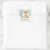 WINTER FOX IN DIAPERS BABY SHOWER DANKE QUADRATISCHER AUFKLEBER (Tasche)