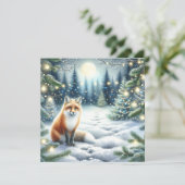 Winter Fox in einem Whimsiswald Weihnachten (Stehend Vorderseite)