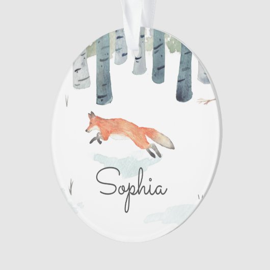 Winter Fox Keramik Ornament (Vorderseite)