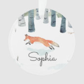 Winter Fox Keramik Ornament (Vorderseite)