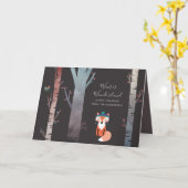 Winter Fox Moderne Weihnachtsferien nach Maß Karte (Gelbe Blume)