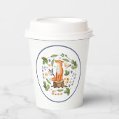 Winter Fox on Tree Stump Blätter Candy Canes Pappbecher (Vorderseite)