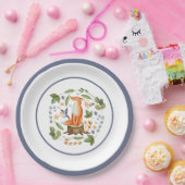 Winter Fox on Tree Stump Blätter Candy Canes Pappteller (Party)