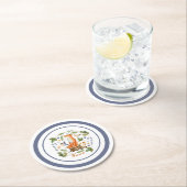 Winter Fox on Tree Stump Blätter Candy Canes Runder Pappuntersetzer (Vor Ort)