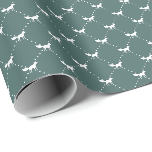 Winter Fox Pattern Geschenkpapier (Rolleneckpunkt)