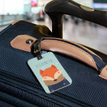 Winter Fox Personalisiert Bag Tag | Münze Gepäckanhänger<br><div class="desc">Dieses bezaubernde personalisierte Gepäckanhänger macht ein tolles kleine Geschenk für Enkel. Niedliches winterliches Design mit schneebedecktem Minzgrün und einer niedlichen Baby-Fuchs-Illustration in Winterhut und Schal. Personalisieren Sie Ihre Kontaktdaten mit einem Namen oder Monogramm auf der Vorderseite und fügen Sie Ihre Kontaktdaten auf der Rückseite hinzu.</div>