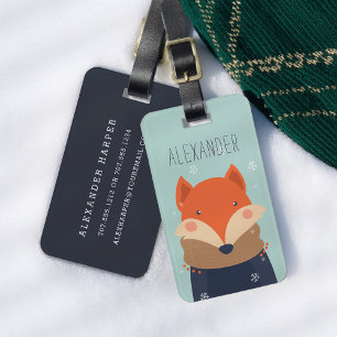 Winter Fox Personalisiert Bag Tag   Münze Gepäckanhänger