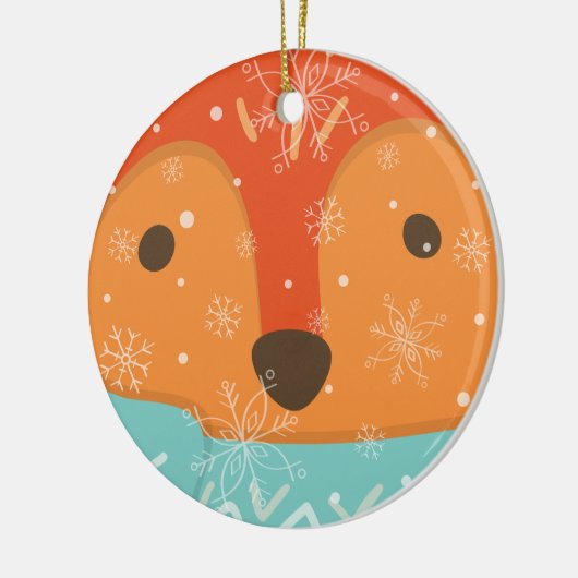 Winter Fox Photo and Year Christmas Keramik Ornament (Links)