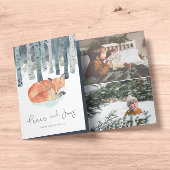 Winter Fox Photo Collage Dreifach Gefaltete Urlaubskarte