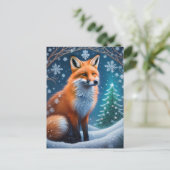 Winter Fox Postkarte (Stehend Vorderseite)
