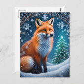 Winter Fox Postkarte (Vorne/Hinten)