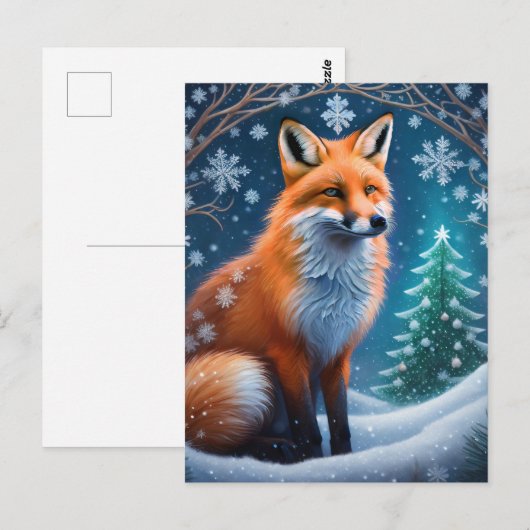 Winter Fox Postkarte (Vorne/Hinten)