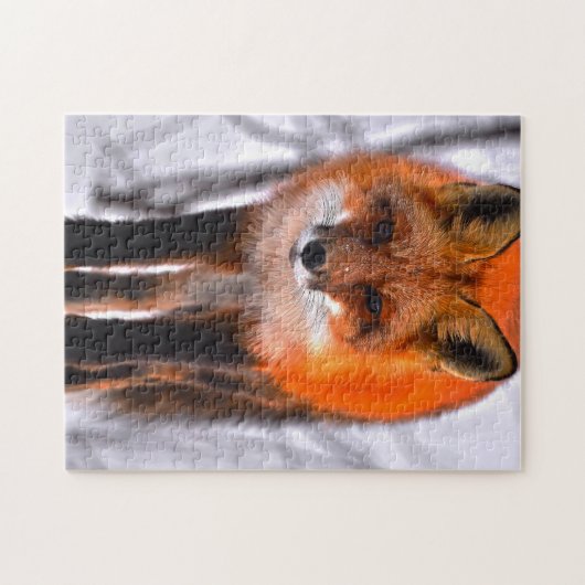 Winter Fox Quebec Kanada. Puzzle (Horizontal)