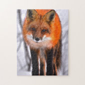 Winter Fox Quebec Kanada. Puzzle (Vertikal)