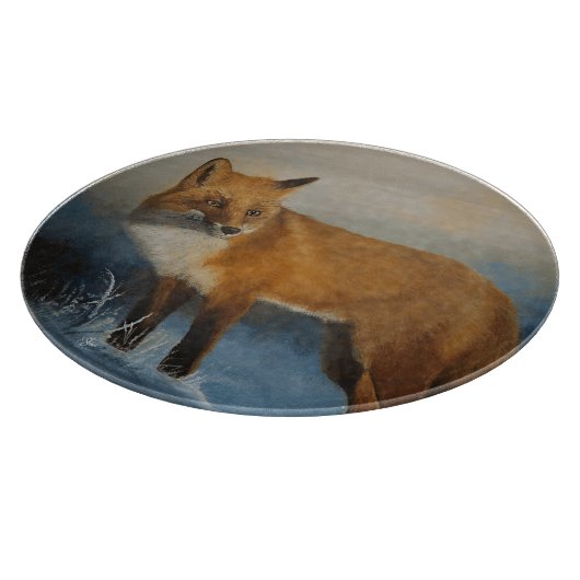 Winter Fox Round Schneidebrett (Ecke)