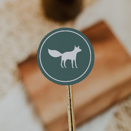 Winter Fox Runder Aufkleber