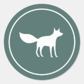 Winter Fox Runder Aufkleber (Vorderseite)