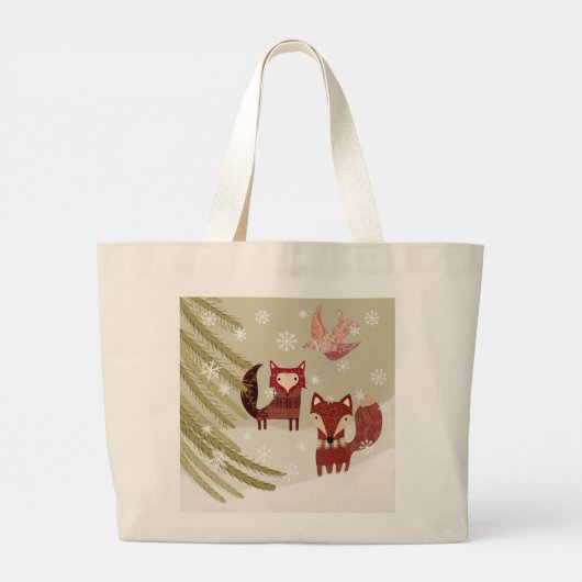 Winter Fox Tote Bag Jumbo Stoffbeutel (Rückseite)