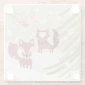 Winter Fox und Dove Glass Untersetzer (Rückseite)
