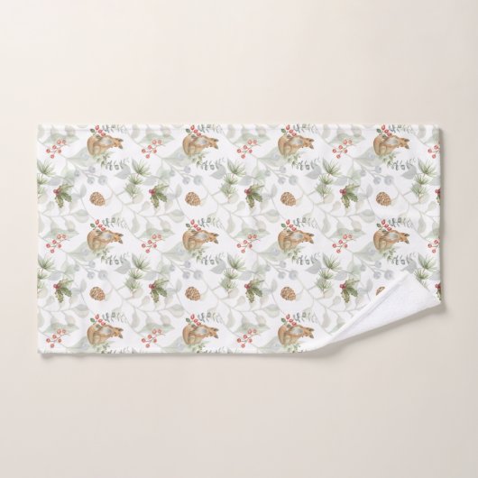 Winter Fox Wald Niedlich Bath Handtuch Set (Handtuch)