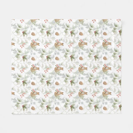 Winter Fox Wald Niedlich Fleecedecke (Vorderseite (Horizontal))