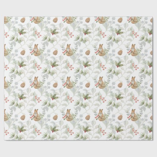 Winter Fox Wald Niedlich Geschenkpapier (Flach)