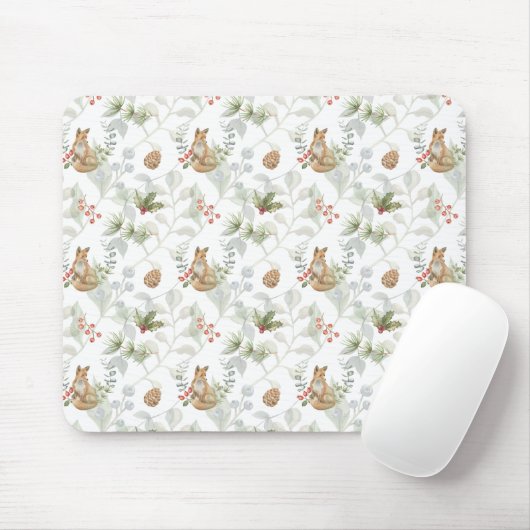 Winter Fox Wald Niedlich Mousepad (Mit Mouse)