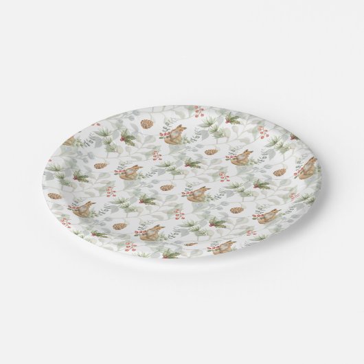 Winter Fox Wald Niedlich Pappteller (Schrägansicht)