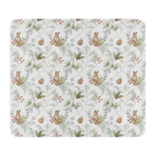 Winter Fox Wald Niedlich Schneidebrett (Vorderseite)