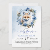 Winter Fox Watercolor Kinderdusche Einladung (Vorderseite)
