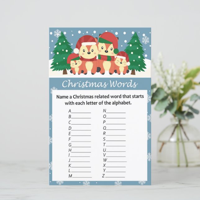 Winter fox Weihnachtsworte Spiel (Stehend Vorderseite)