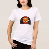 Winter Fox Women’s Tee – Cute Cozy Fox with Hat &  (Vorderseite)