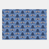 Winter Fox Wrapping Paper Flat Sheet Set 3 Geschenkpapier Set (Vorderseite)