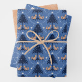 Winter Fox Wrapping Paper Flat Sheet Set 3 Geschenkpapier Set (Beispiel)